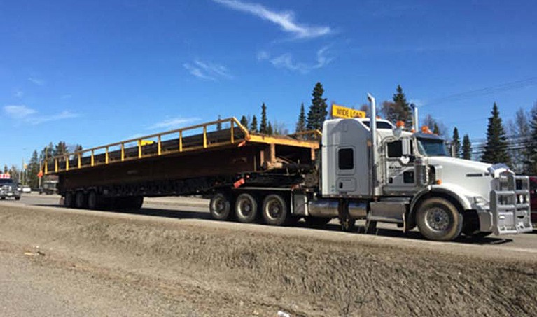 truck and flatbed trailer