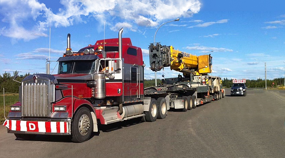 Flatbed Truck and Crane